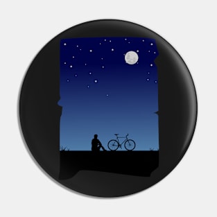 night Cycling alone Pin