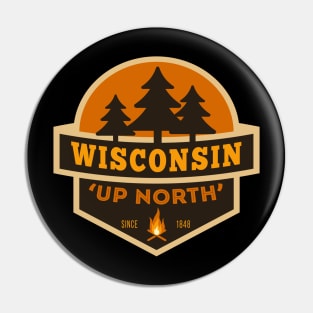 Wisconsin Up North Retro Pin