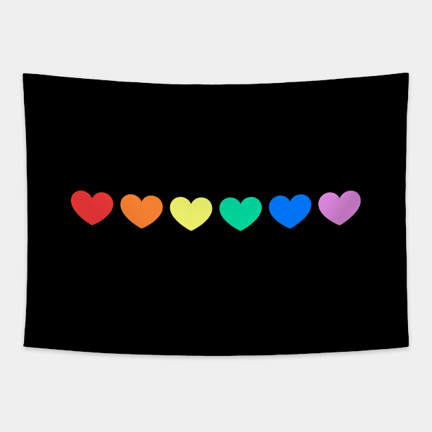 Rainbow Hearts Pride Tapestry by Chiko&Molly