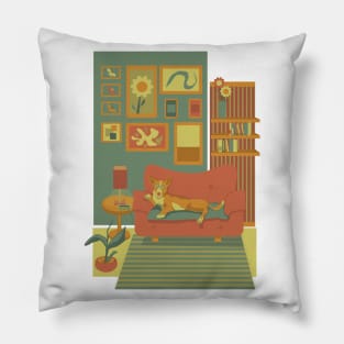 Scenery of a hound ready to read books Pillow