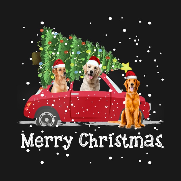 Funny Nova Scotia Duck Tolling Retriever Rides Car Red Truck Christmas - Merry Christmas Dog by nakos