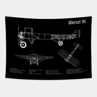 Bleriot XI - Louis Bleriot Airplane Blueprint Plan - PDpng Tapestry