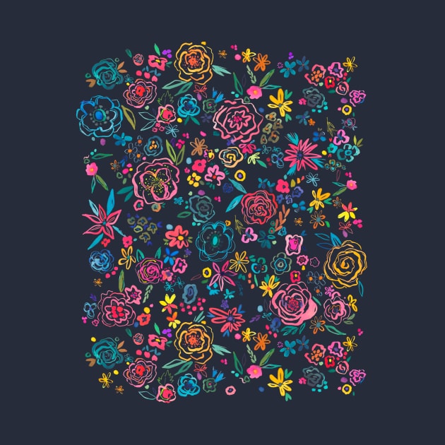 Scribble Line Art Flowers by ninoladesign