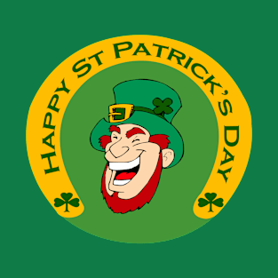 St Patrick's Day Leprechaun in horseshoe T-Shirt