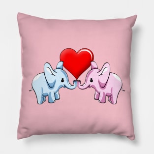 Two Elephants Pillow