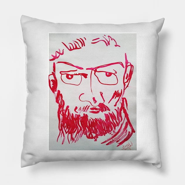 RETRATO UNO Pillow by JUANGOMY