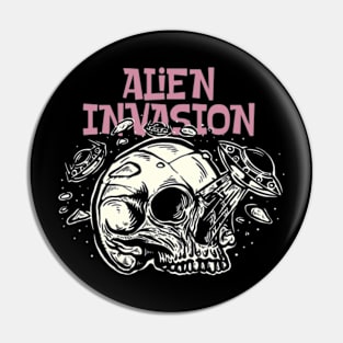 rock skull teror - alien invasion Pin