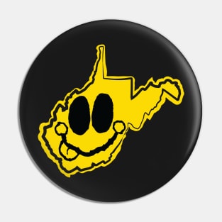 West Virginia Happy Face with tongue sticking out Pin