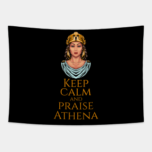 Ancient Greek Mythology - Keep Calm And Praise Athena Tapestry