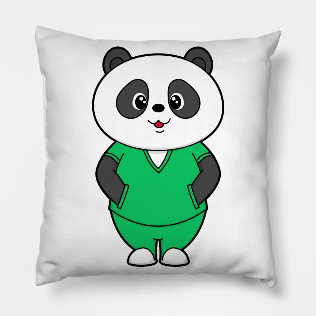 Panda as Nurse with Smock Pillow by Markus Schnabel