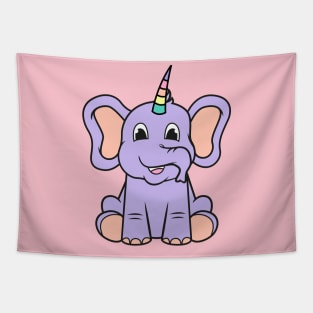 Elephanticorn, the combination of elephant and unicorn Tapestry