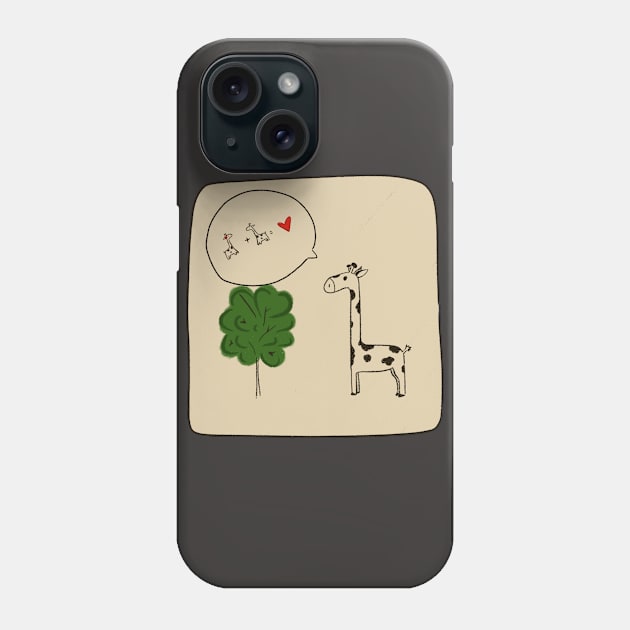 Loving giraffe Phone Case by Zjuka_draw