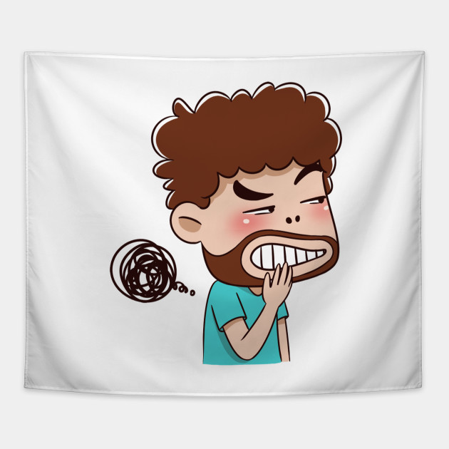 BEARD MAN EMOTION FUNNY CARTOON - Beard - Tapestry | TeePublic