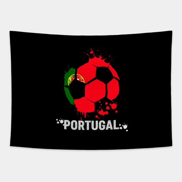 Portugal Qatar 2022 World Cup, Portugal Soccer Team 2022 Supporter Funny Portugal Flag Futbol Tapestry by Printofi.com