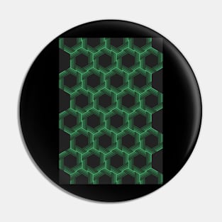 Green Hexagon-Pattern Pin