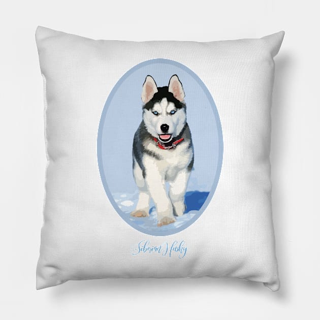 Beautiful Siberian Husky Puppy! Especially for Husky Dog Lovers! Pillow by rs-designs