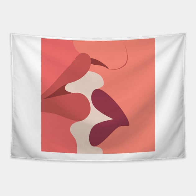 Women Kissing Tapestry by Styleinshirts