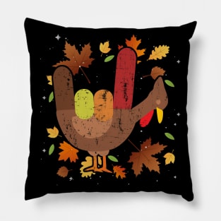 American Sign Language I Love You Thanksgiving Turkey Pillow