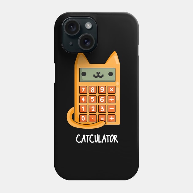 Cat-culator Funny Cat Calculator Puns Phone Case by punnybone