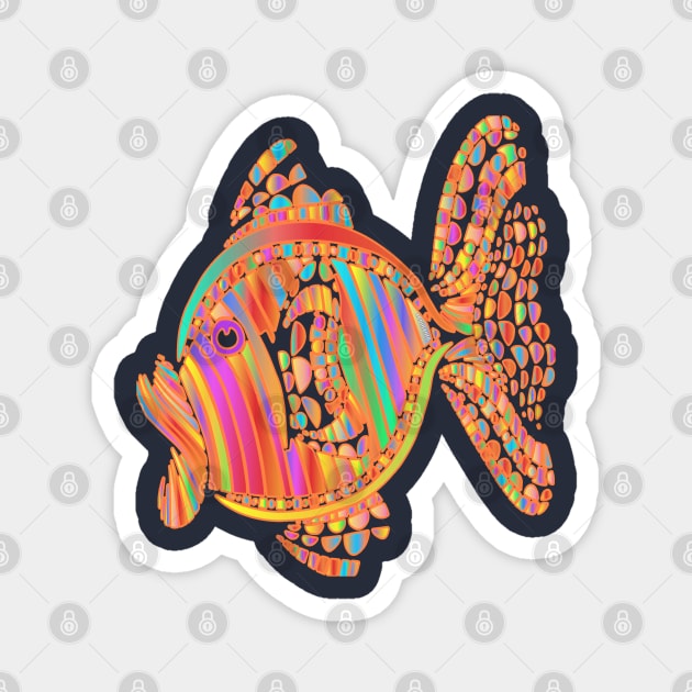 Multicolored coral fish fish color Magnet by Lebihanto