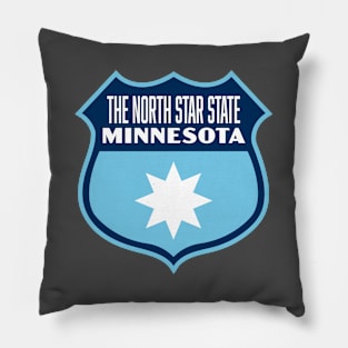 Vintage Minnesota The North Star State Shield Pillow