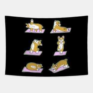 Cute Corgi Yoga Tapestry