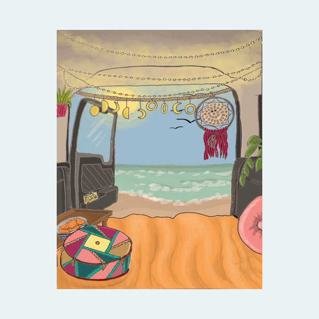 Camper Van Life - at the beach by Ethereal Designs