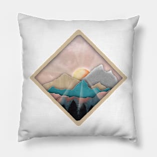 View From the Window - Mountains Papercut // Digital Art Pillow