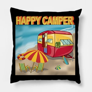 Happy Beach Camper Pillow