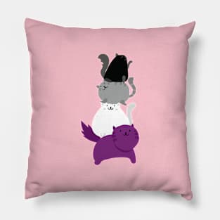 LGBTQ Cat Kawaii Progressive Pride Asexual Flag Pillow