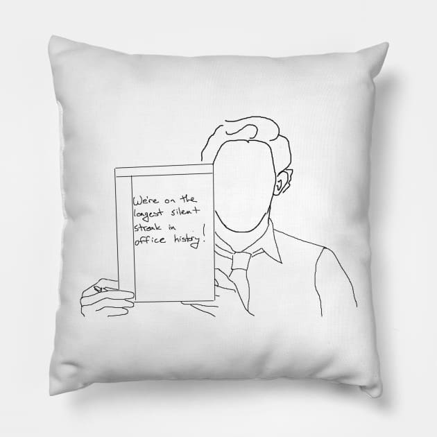 The Office Is A Silent Place Pillow by interconnected