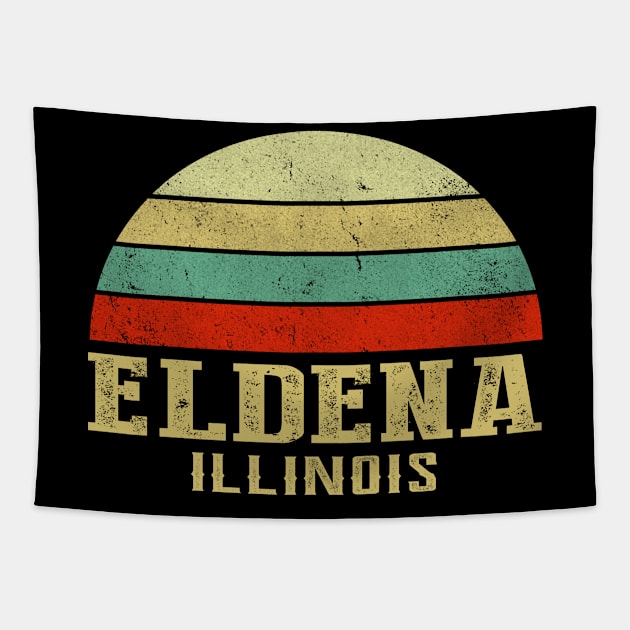 ILLINOIS - Vintage Retro Sunset ELDENA, IL Shirt Tapestry by LIPTIN