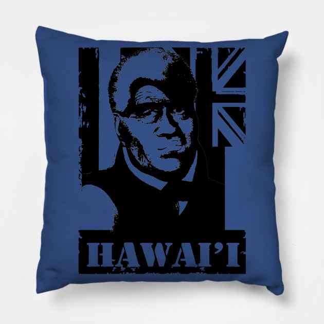 Hawai'i King Kamehameha(older) by Hawaii Nei All Day Pillow by hawaiineiallday