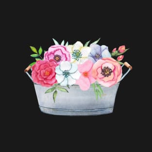 Rustic Watercolor Floral Bucket - NOT FOR RESALE WITHOUT PERMISSION T-Shirt