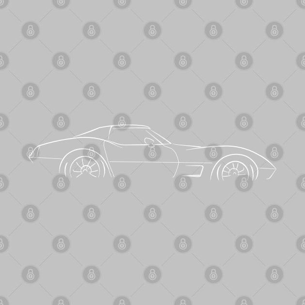 Chevrolet C3 Corvette Stingray - profile stencil, white by mal_photography