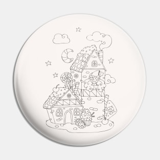 Fairytale castle. Funny princess in the tower.T-shirt for coloring Pin