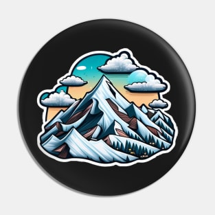 Snowy Mountains Sticker Pin