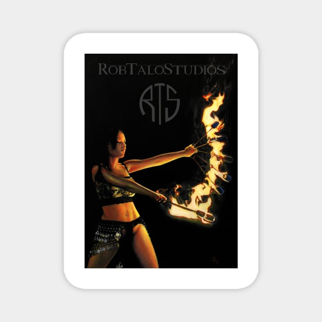 "Fire Dancer" (w/ Rob Talo Studios Logo) Magnet by RobTalo