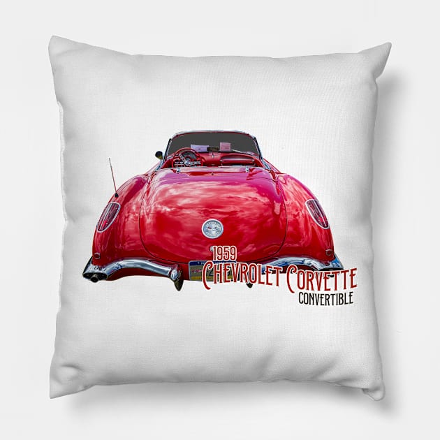 1959 Chevrolet Corvette Convertible Pillow by Gestalt Imagery