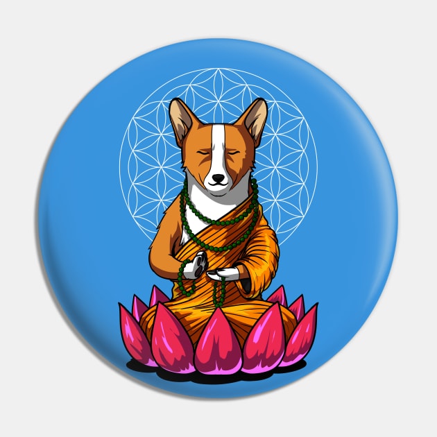 Corgi Dog Buddha Pin by underheaven