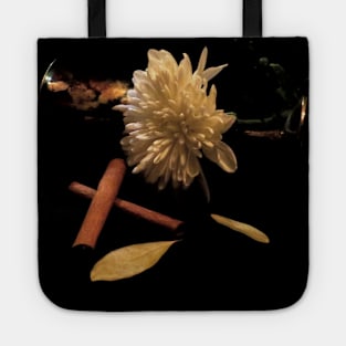 Chrysanthemum & Cinnamon 2 - Baroque Inspired Dark Still Life Photo Tote