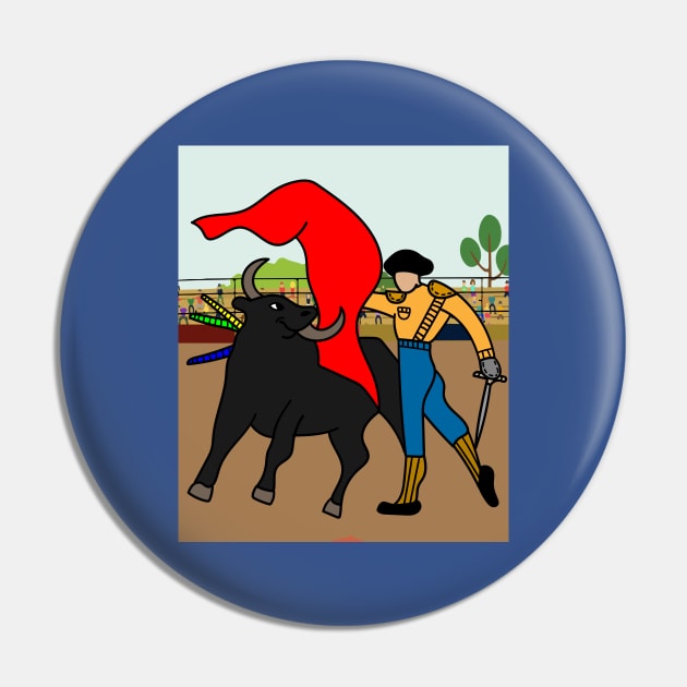 Arena Bullfight Torero Bull Pin by flofin