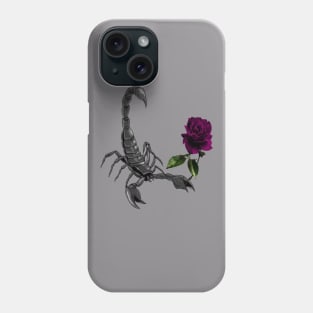 Scorpion and rose Phone Case