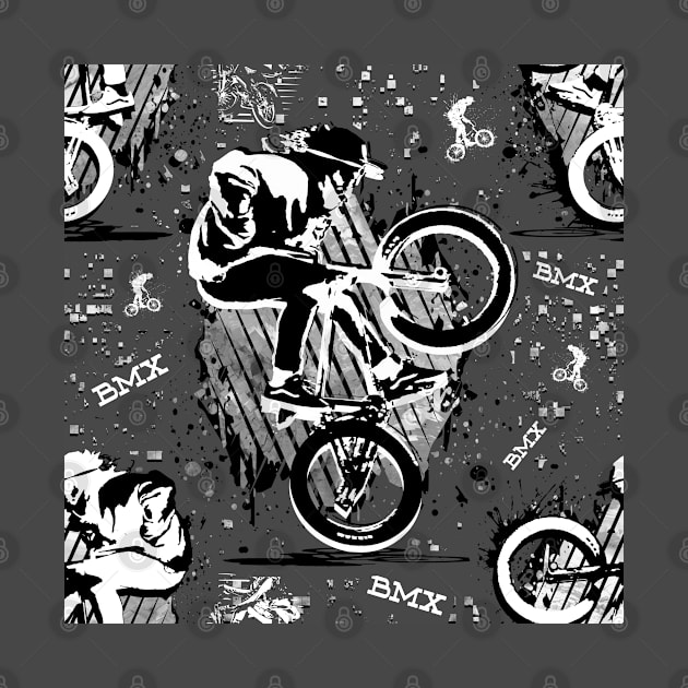 Bmx Apparel | Bmx Freestyle | Black and white by BabyYodaSticker