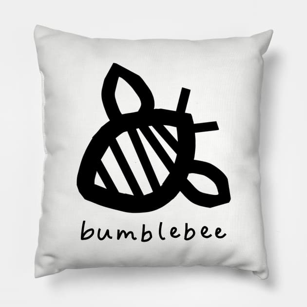 Chunky Line Bumblebee Pillow by ellenhenryart