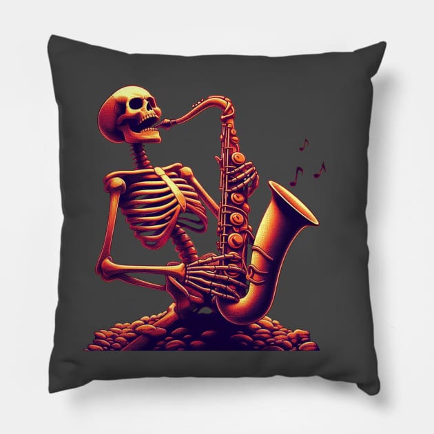 Skelosax Pillow by Rexttick