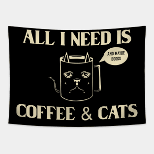 All I Need Is Coffee & Cats Tapestry