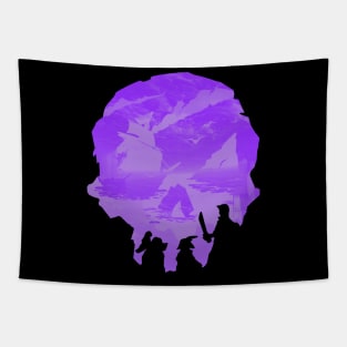 Purple Sea Of Thieves Skull Design Tapestry