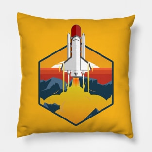 Space Shuttle Bursting Trough Clouds Pillow