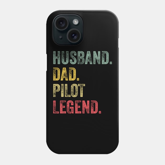 Husband Dad Pilot Legend Retro Vintage Phone Case by DragonTees